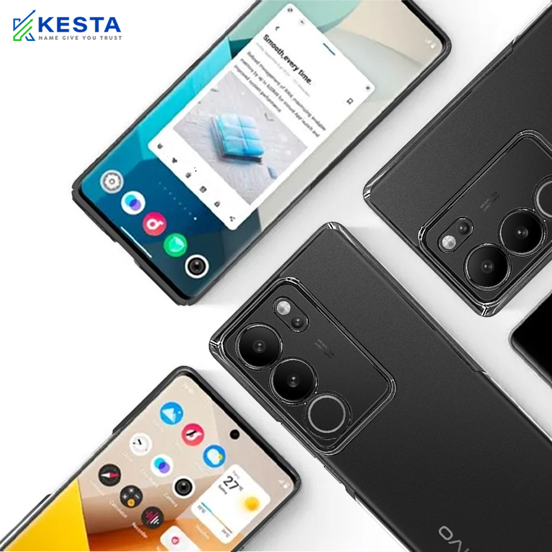 Vivo V 29 Pro Cover - Noble Black Transparent Case (Non Slip Grip)